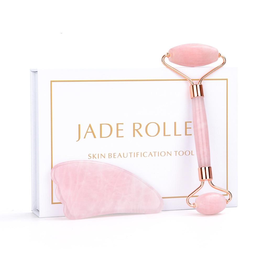 Rose Quartz Jade Face Massage Roller